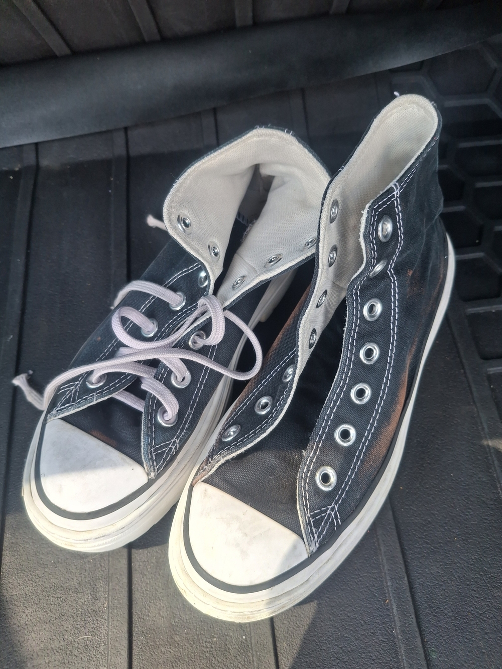 Converse Black High-Top Kids Sneakers with White Toe Cap